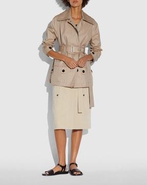 slim fit trench coat with belt