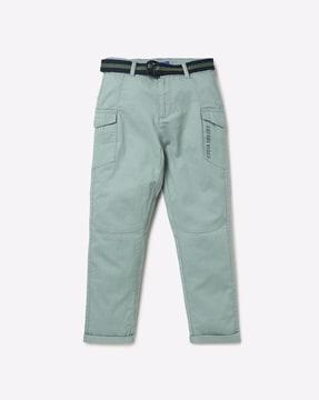 slim fit trousers with cargo pockets