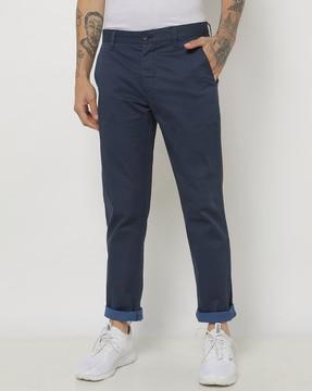 slim fit trousers with insert pockets