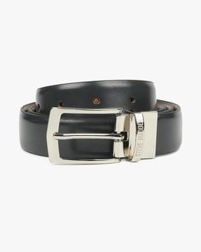 slim patent leather belt with buckle closure