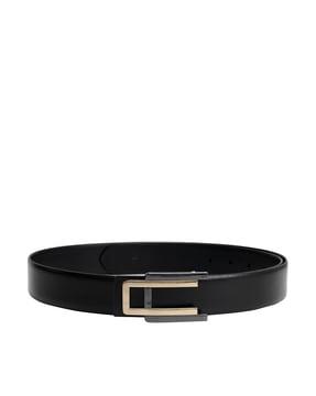 slim belt with tang-buckle closure