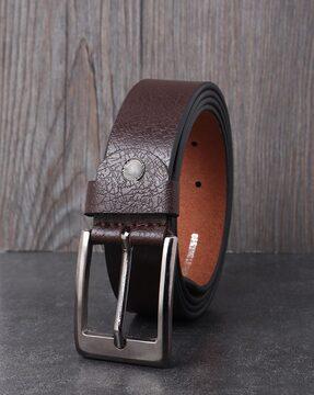 slim belt with tang buckle closure