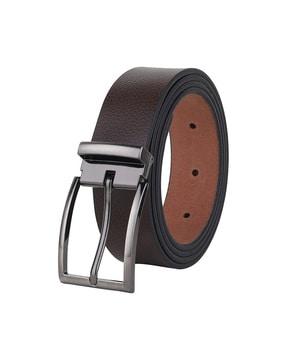 slim belt with tang buckle closure