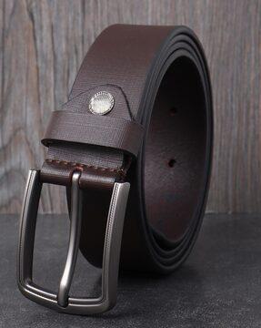 slim belt with tang buckle closure