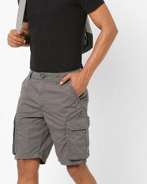 slim cargo shorts with slip pockets