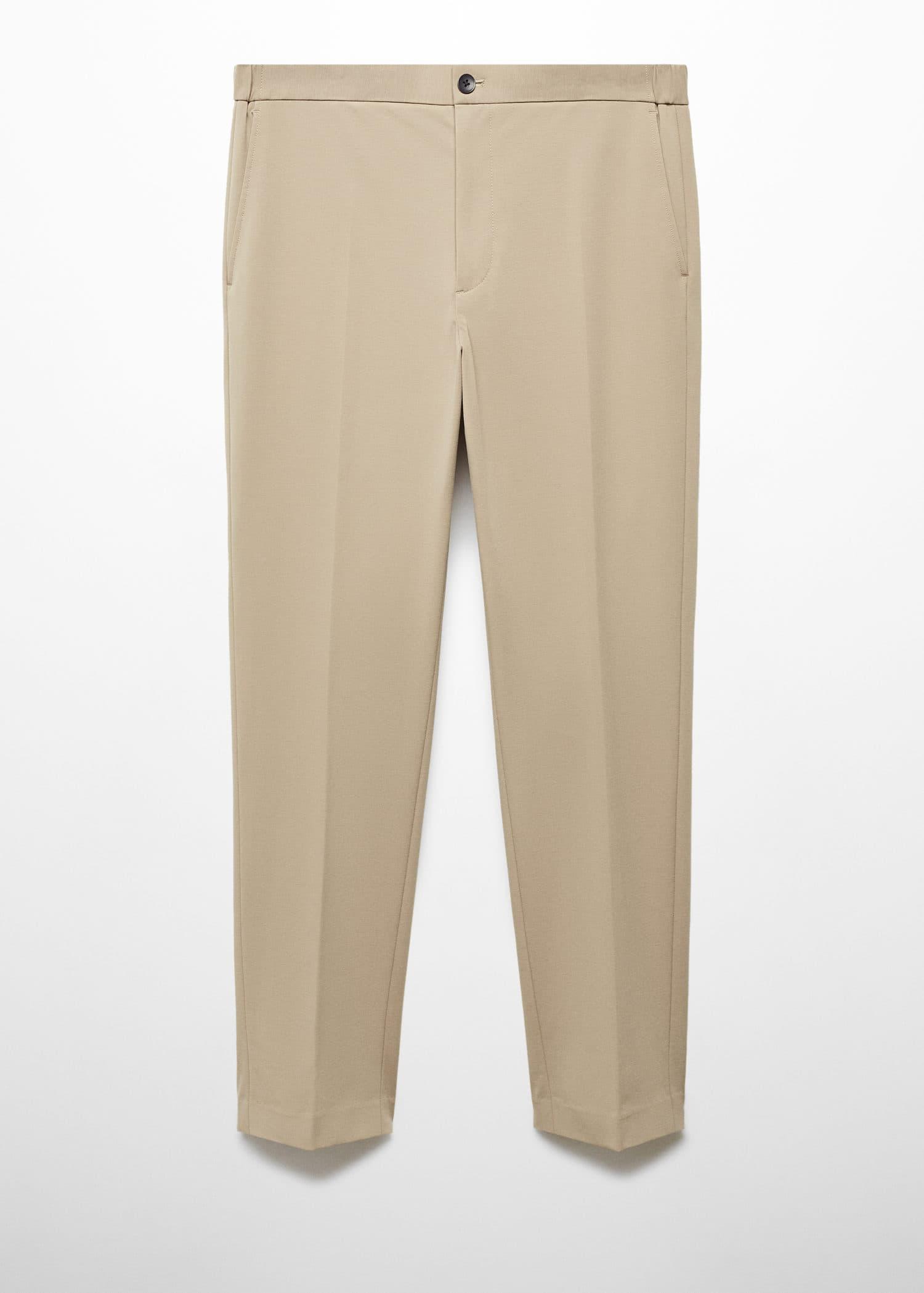 slim-fit cotton suit trousers