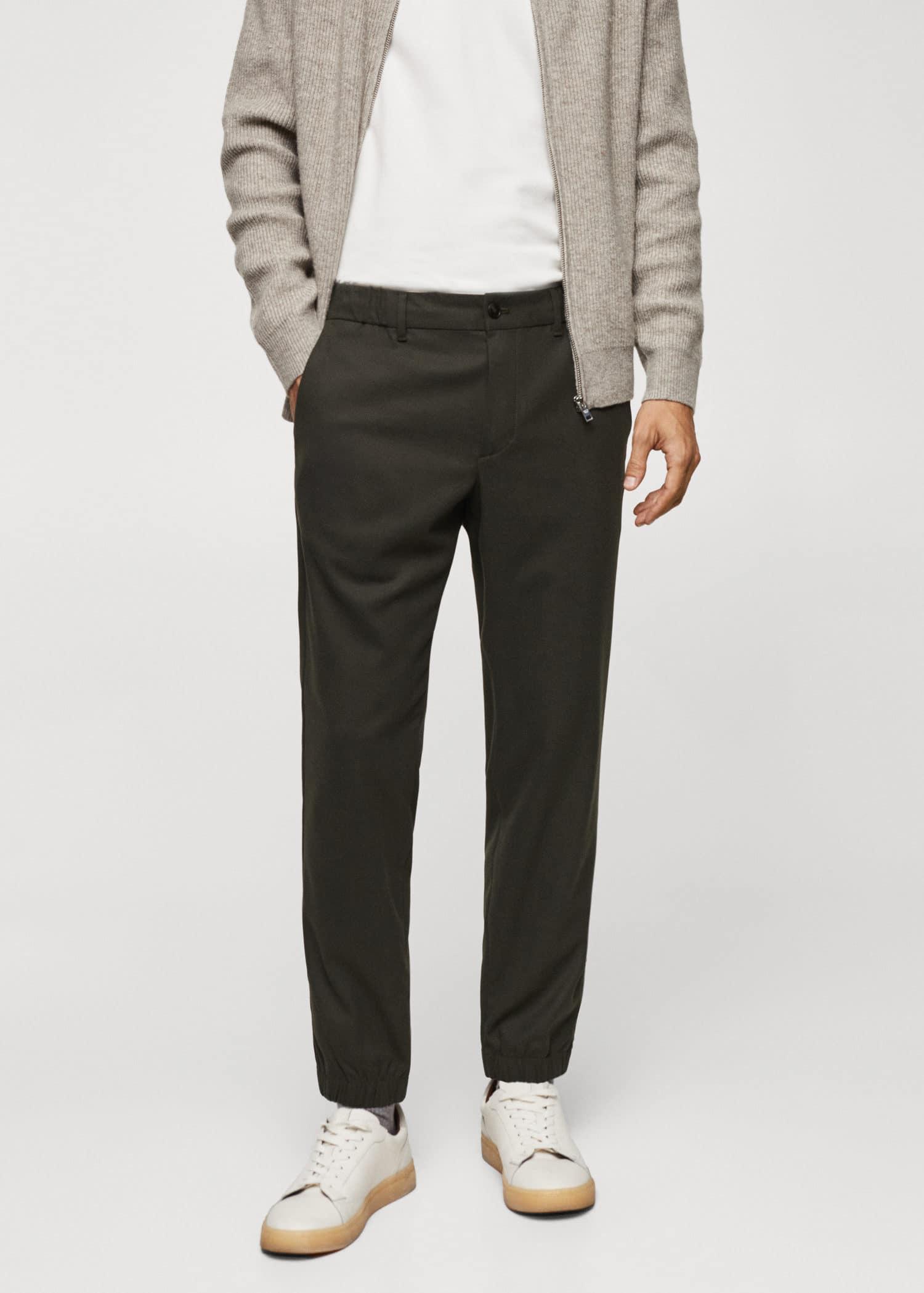 slim-fit jogger trousers with drawstring
