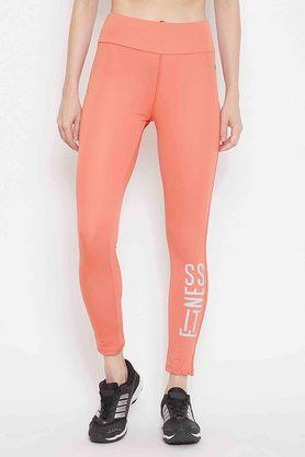 slim fit ankle length polyester women's night wear capri - pink