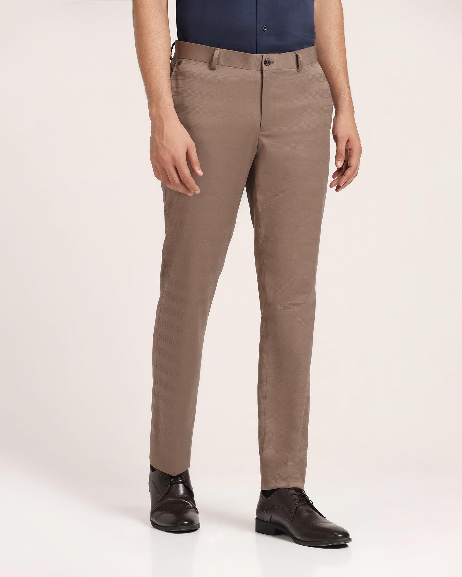 slim fit b-91 formal brown striped trouser - ben