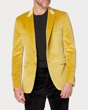 slim fit blazer with flap pockets