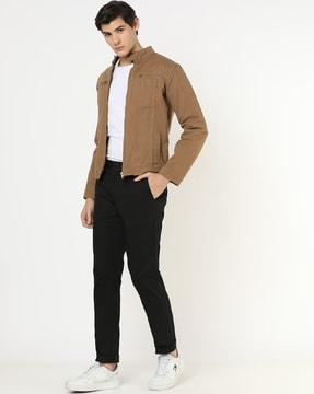 slim fit blended trousers