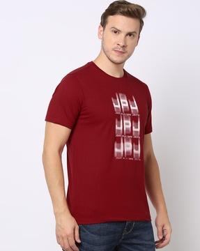 slim fit brand print print crew-neck t-shirt