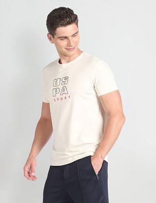 slim fit brand print t-shirt