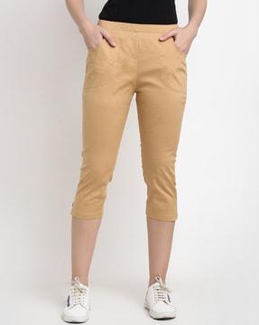 slim fit capris with insert pockets