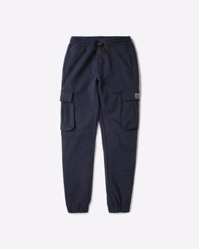 slim fit cargo joggers with toggle fastening