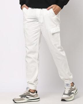 slim fit cargo pants with drawstring fastening