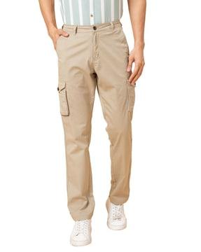 slim fit cargo pants with flap pockets