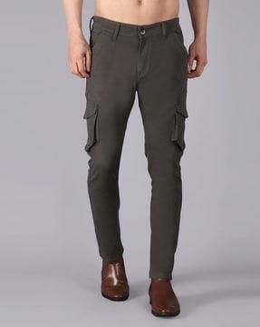 slim fit cargo pants with flap pockets