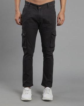 slim fit cargo pants with flap pockets