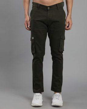 slim fit cargo pants with flap pockets
