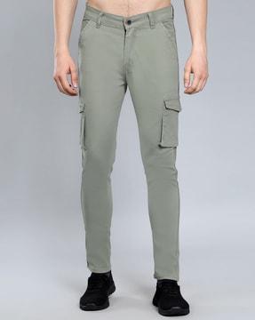 slim fit cargo pants with flap pockets