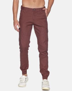 slim fit cargo pants with slip pockets