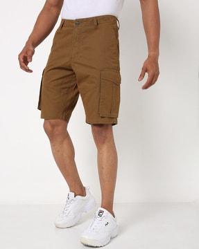 slim fit cargo shorts with insert pockets