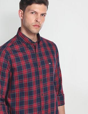 slim fit checked casual shirt