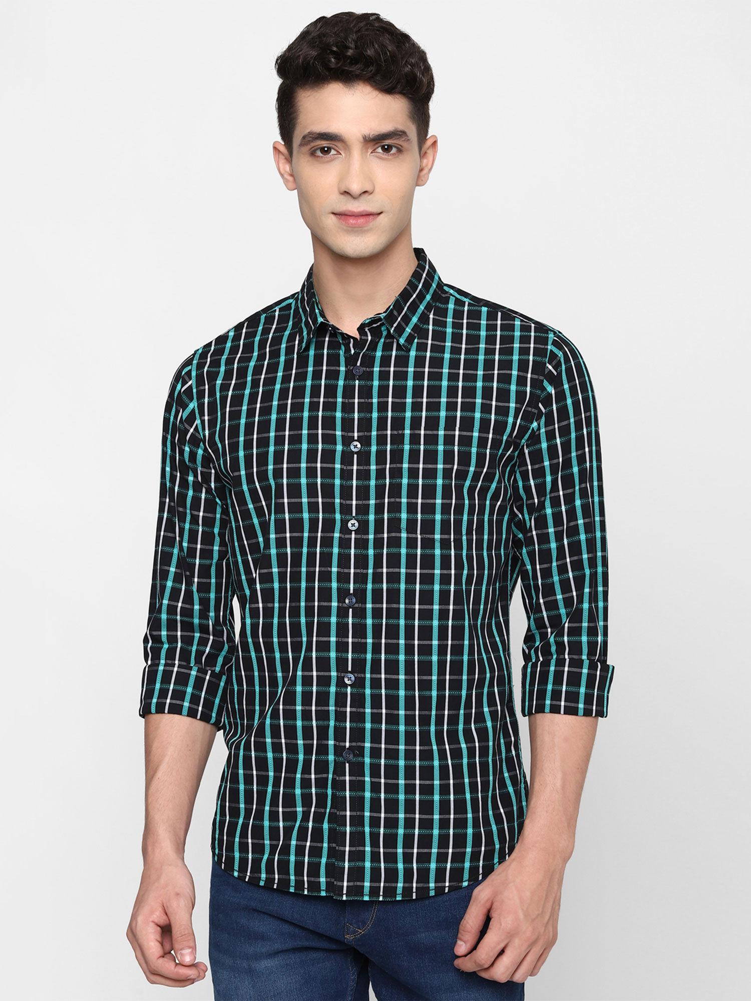 slim-fit checked shirt