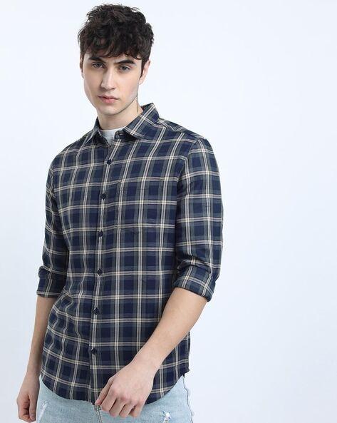 slim fit checked shirt