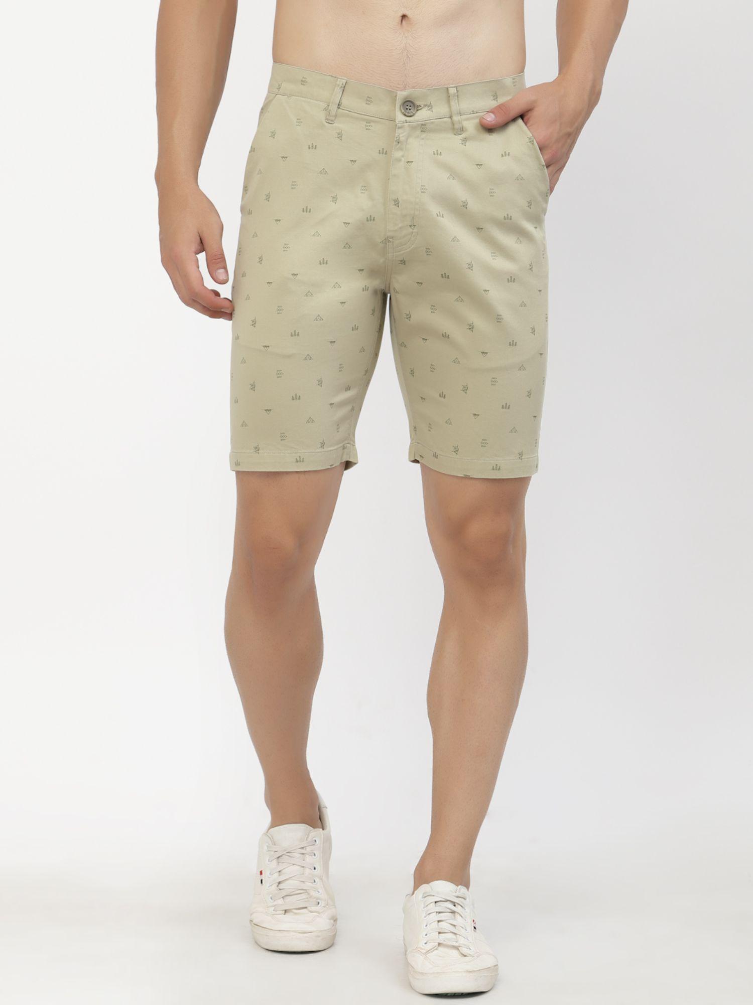 slim fit chino shorts for men - green