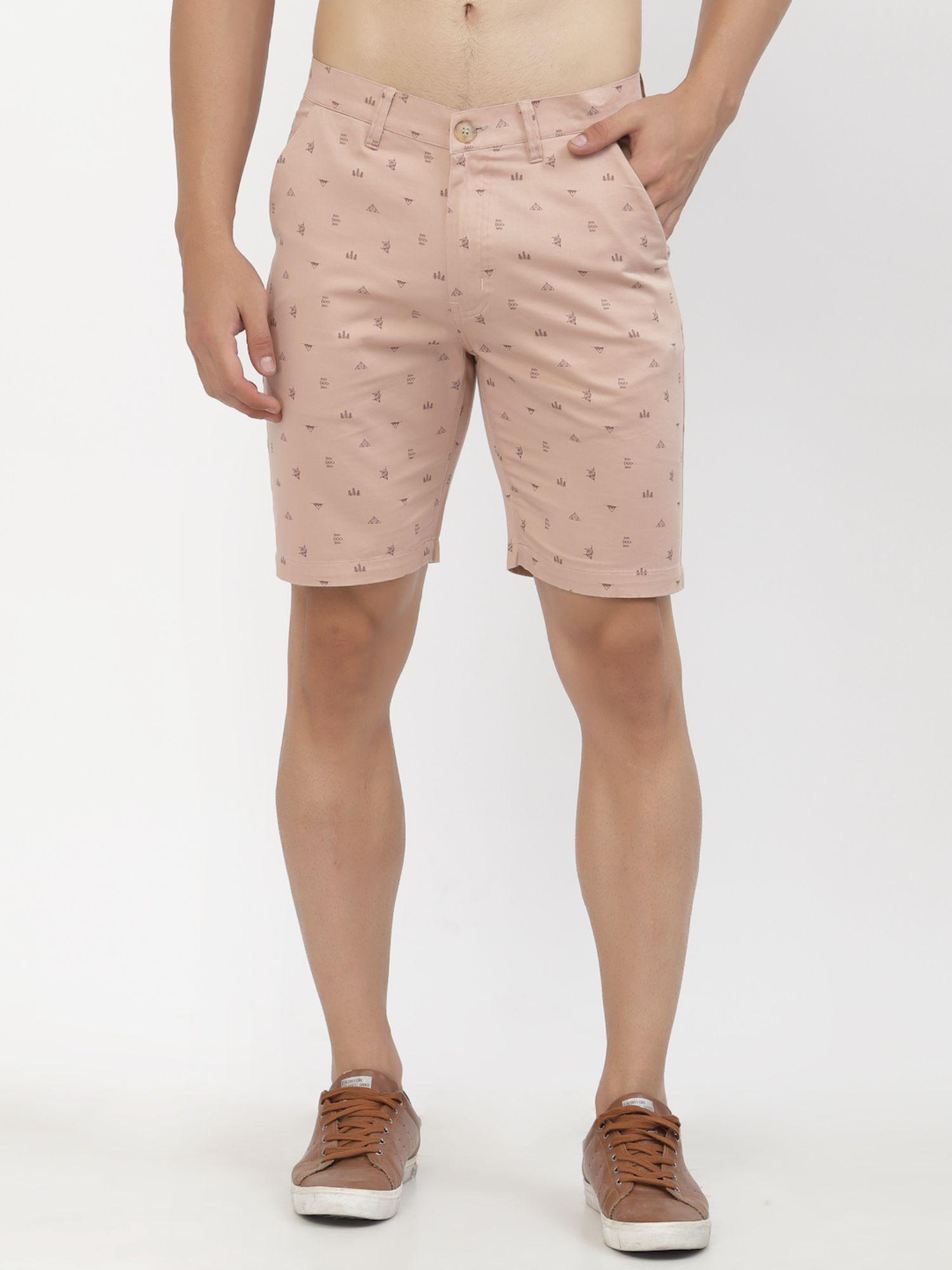 slim fit chino shorts for men - pink