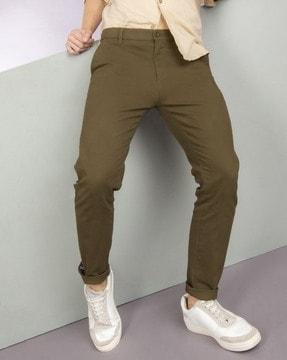 slim fit chinos with contrast side taping