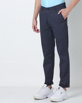 slim fit chinos with insert pockets