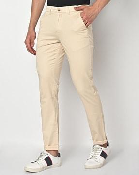 slim fit chinos with insert pockets