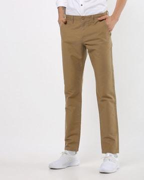 slim fit chinos with insert pockets