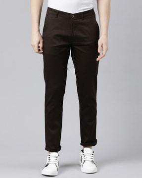 slim fit chinos with slip pockets