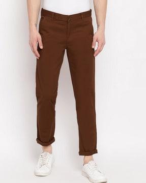 slim fit chinos with zip closure