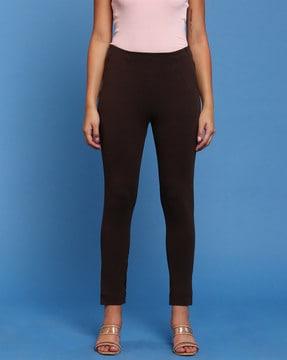 slim fit cigarette pants with insert pockets