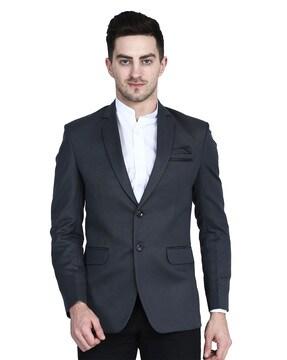 slim fit coat with flap pockets