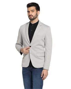 slim fit coat with lapel collar