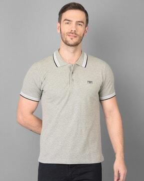 slim fit collar-neck polo t-shirt