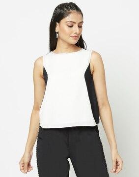 slim fit colorblock top