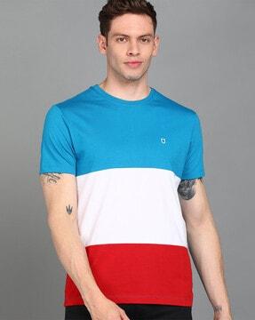 slim fit colourblock crew-neck t-shirt