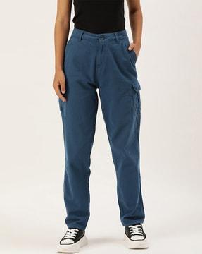 slim fit cotton cargo pants