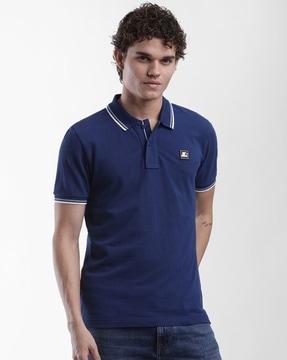 slim fit cotton polo t-shirt