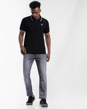 slim fit cotton polo t-shirt