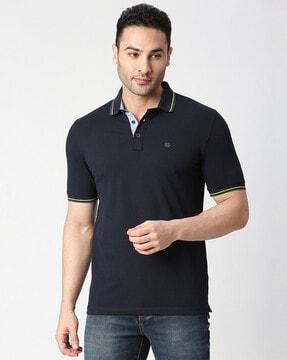 slim fit cotton polo t-shirt