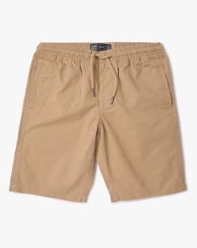 slim fit cotton pull-on shorts