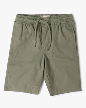 slim fit cotton pull-on shorts